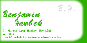 benjamin hambek business card